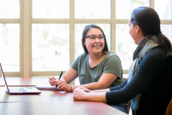 Two students talking